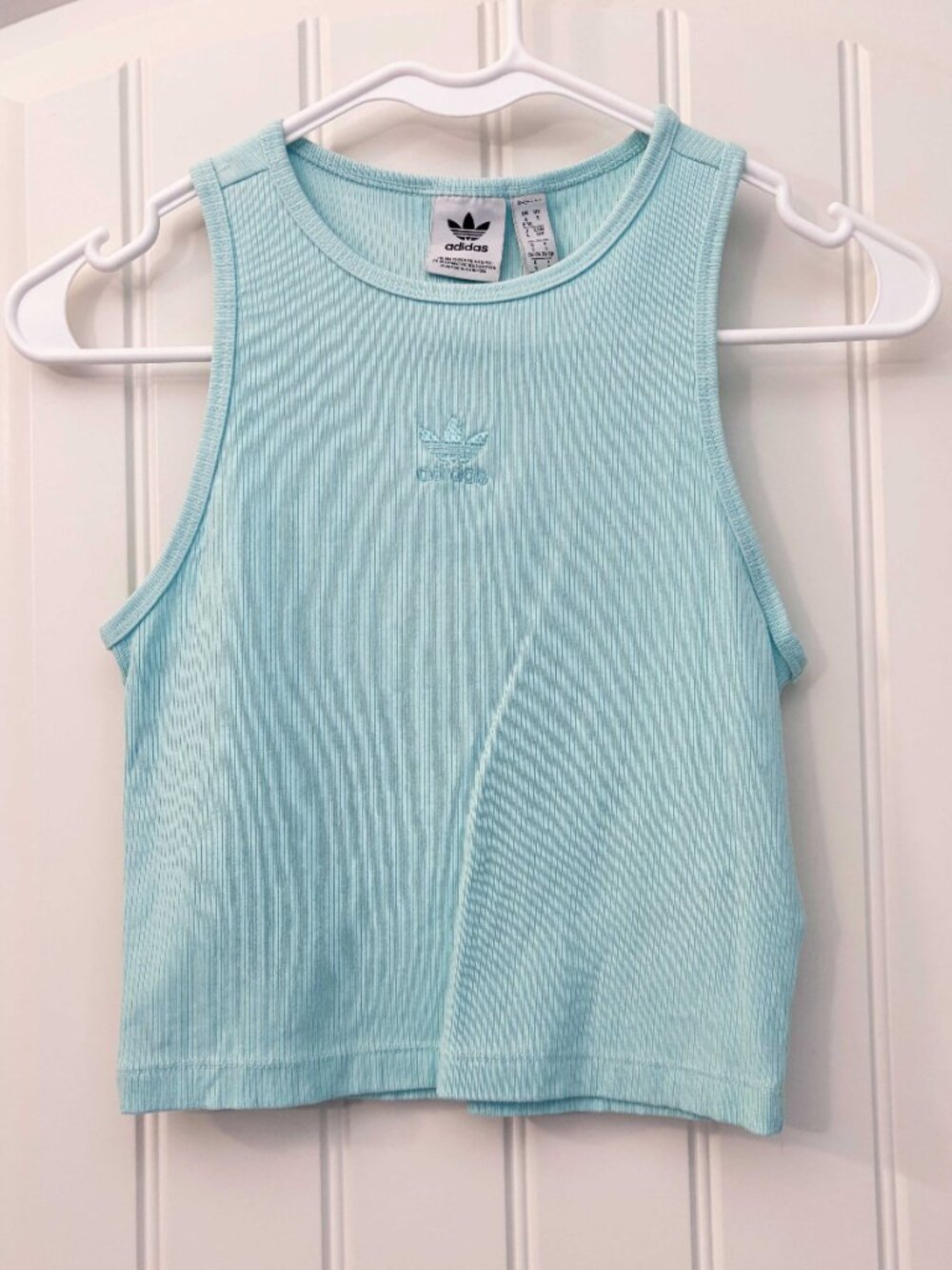adidas Semi Flash Aqua Ribbed Tank Top size Small - Picture 7 of 11